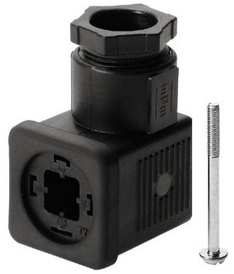 Роз'єм (штекер, конектор) для електромагнітної котушки (база полюсів 18 мм) ODE, фото 1