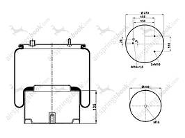 Пневмоподушка 836MK1 з мет. склянкою DAF 0388165 Firetech Туреччина