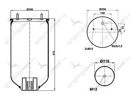 Пневмоподушка ROR 4157NP04 без склянки Туреччина