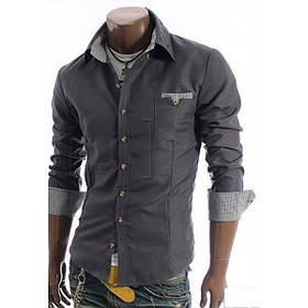 Сорочка чоловіча зі вставками в клітинку