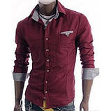 Сорочка чоловіча зі вставками в клітинку, фото 3