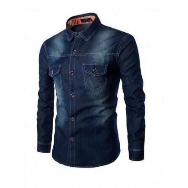 Мужская джинсовая рубашка Denim - фото 3 - id-p52527037