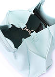 Жіноча шкіряна сумка POOLPARTY Soho Remix блакитна, фото 3