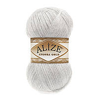 Турецкая пряжа для вязания Alize Angora Gold (ангора голд) 208 светло-серый меланж