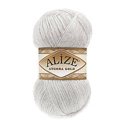 Турецька пряжа для в'язання Alize Angora Gold (ангора голд) 208 світло-сірий меланж