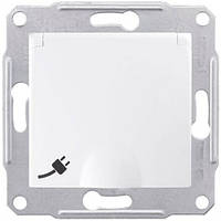 Розетка SDN3100121 одинарна з заземленням з кришкою і зах. шторками біла Sedna Schneider