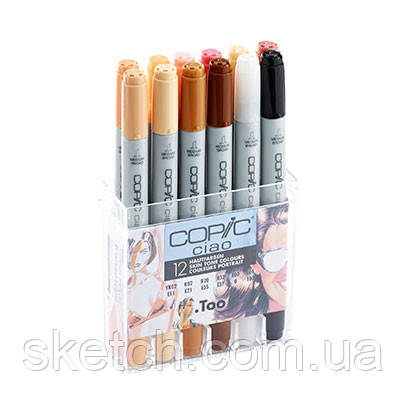 Набір маркерів Copic Ciao Skin Tones, 12 шт./пач.