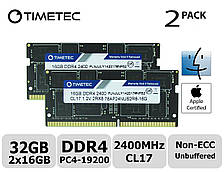 Пам'ять Timetec Hynix IC Apple 32 GB KIT (2x16GB) DDR4 2400MHz PC4-19200 SODIMM для ноутбука