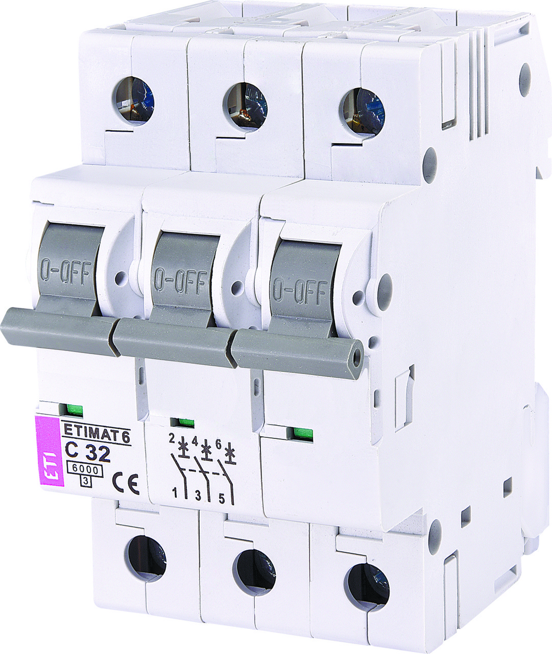 ETI Автоматичний вимикач ETIMAT 6 3p C 6А (6 кА)