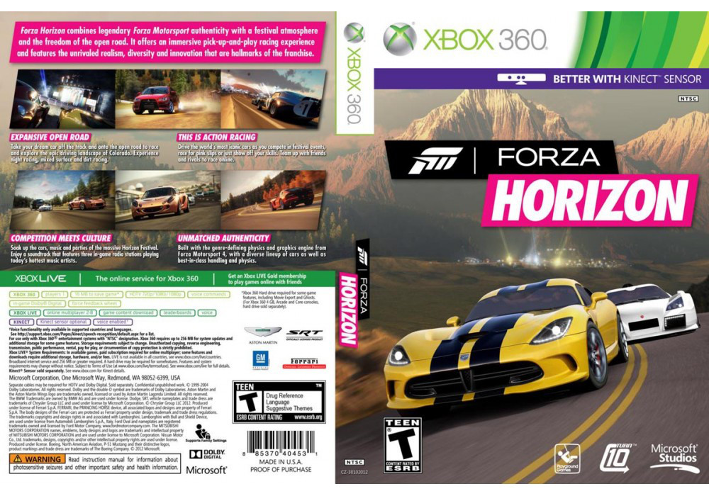 Гра для ігрової консолі Xbox 360, Forza Horizon (ліцензія, ваучер)