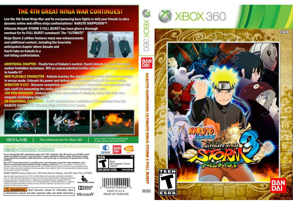 Naruto Shippuden: Ultimate Ninja Storm 3 Full Burst (русский текст, LT 3.0, LT 2.0)