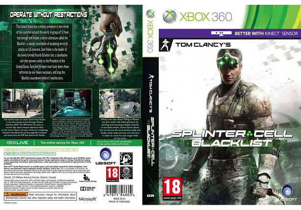 Гра для ігрової консолі Xbox 360, Tom Clancy's Splinter Cell: Blacklist (2 диски, LT 3.0, LT 2.0), фото 1