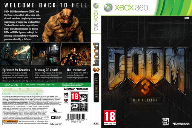 Гра для ігрової консолі Xbox 360, Doom 3: BFG Edition (LT 3.0, LT 2.0), фото 1