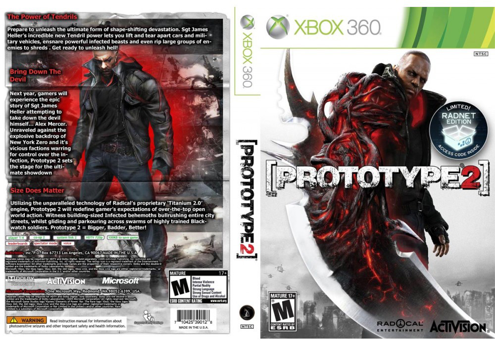 Гра для ігрової консолі Xbox 360, Prototype 2 (LT 3.0, LT 2.0)