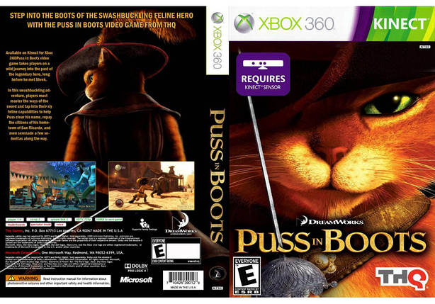 Гра для ігрової консолі Xbox 360, Puss in Boots (Kinect, LT 3.0, LT 2.0), фото 1