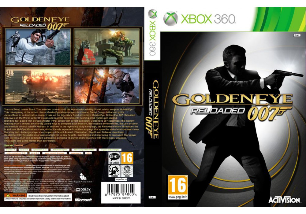 Гра для ігрової консолі Xbox 360, GoldenEye 007: Reloaded (LT 3.0, LT 2.0)