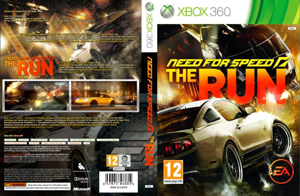 Гра для ігрової консолі Xbox 360, Need for Speed: The Run (LT 3.0, LT 2.0)