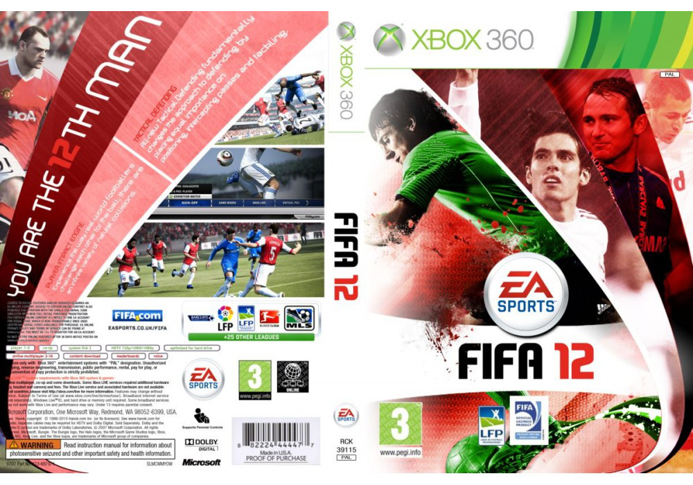 Гра для ігрової консолі Xbox 360, FIFA 12 (LT 3.0, LT 2.0)