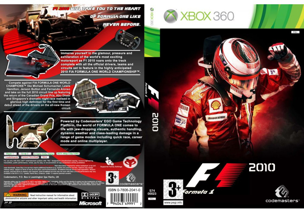 Гра для ігрової консолі Xbox 360, F1 2010 (LT 3.0, LT 2.0)
