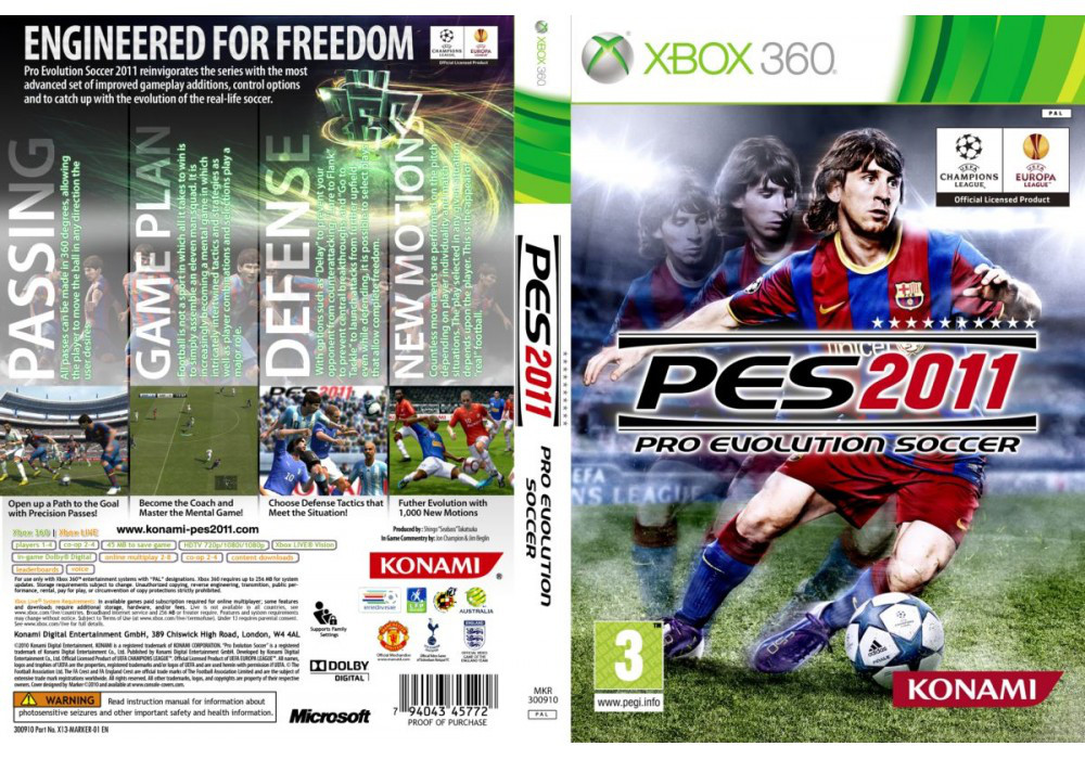Pro Evolution Soccer 2011 (російський текст, LT 3.0, LT 2.0)