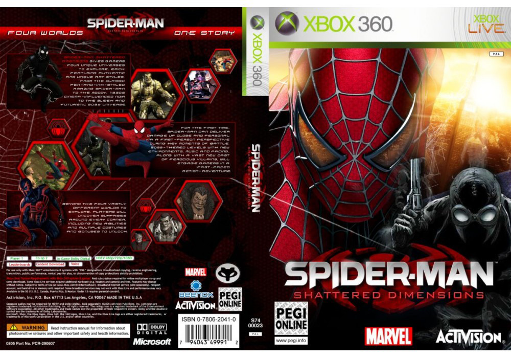 Гра для ігрової консолі Xbox 360, Spider-Man: Shattered Dimensions (LT 3.0, LT 2.0)