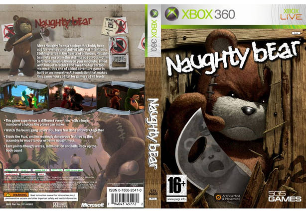 Гра для ігрової консолі Xbox 360, Naughty Bear (LT 3.0, LT 2.0), фото 1
