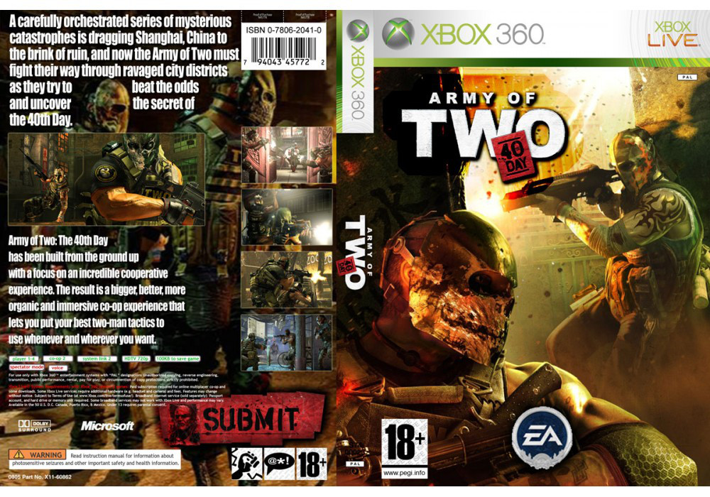Гра для ігрової консолі Xbox 360, Army of Two: The 40th Day (LT 3.0, LT 2.0)