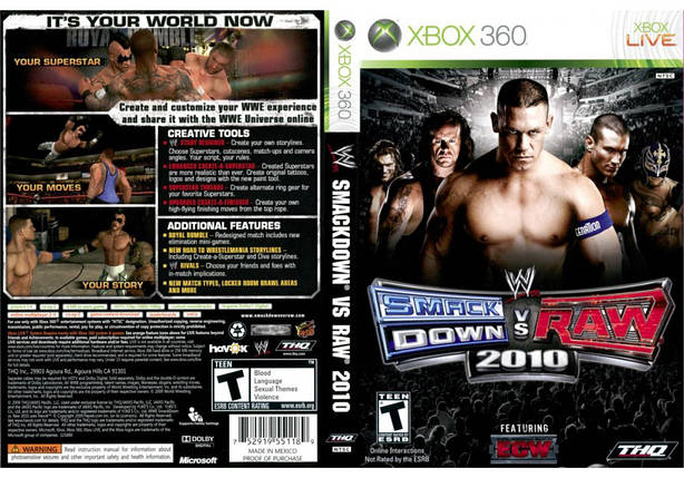 Гра для ігрової консолі Xbox 360, WWE SmackDown vs. RAW 2010 (LT 3.0, LT 2.0), фото 1
