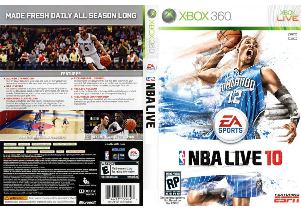 Гра для ігрової консолі Xbox 360, NBA Live 10 (LT 3.0, LT 2.0)