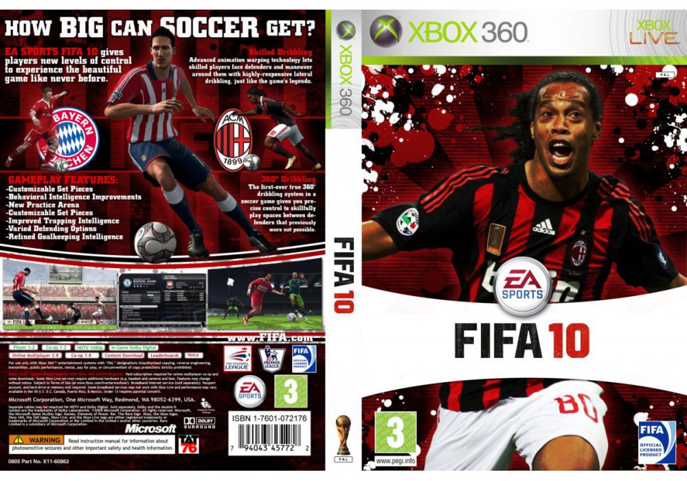 Гра для ігрової консолі Xbox 360, FIFA 10 (LT 3.0, LT 2.0)