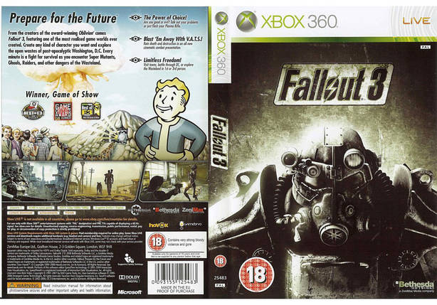 Гра для ігрової консолі Xbox 360, Fallout 3 (LT 3.0, LT 2.0), фото 1