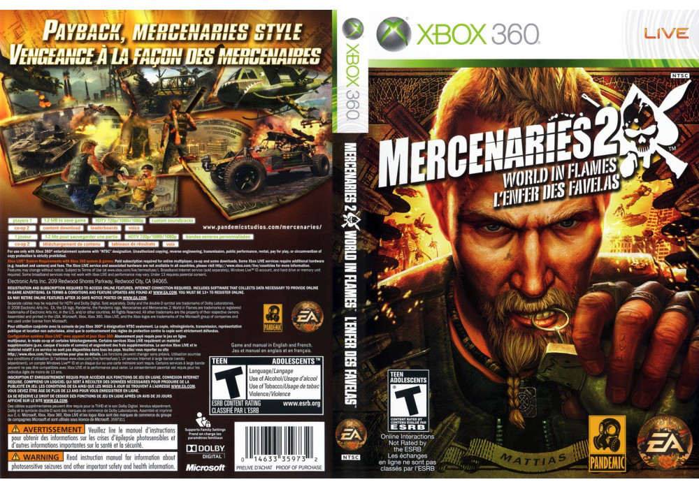 Mercenaries 2: World In Flames (офіцик. російський текст, LT 3.0, LT 2.0)