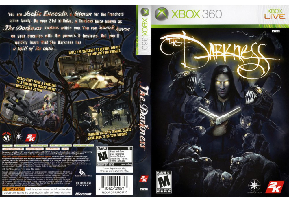 Гра для ігрової консолі Xbox 360, The Darkness (LT 3.0, LT 2.0)