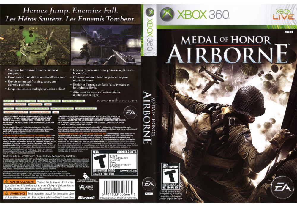 Гра для ігрової консолі Xbox 360, Medal of Honor: Airborne (LT 3.0, LT 2.0)