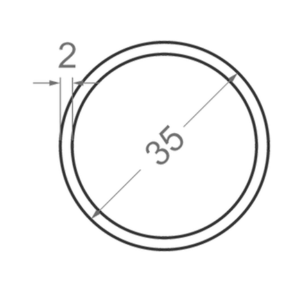 Труба алюмінієва кругла 35х2 АД31Т5, без покриття, L = 6000, фото 2