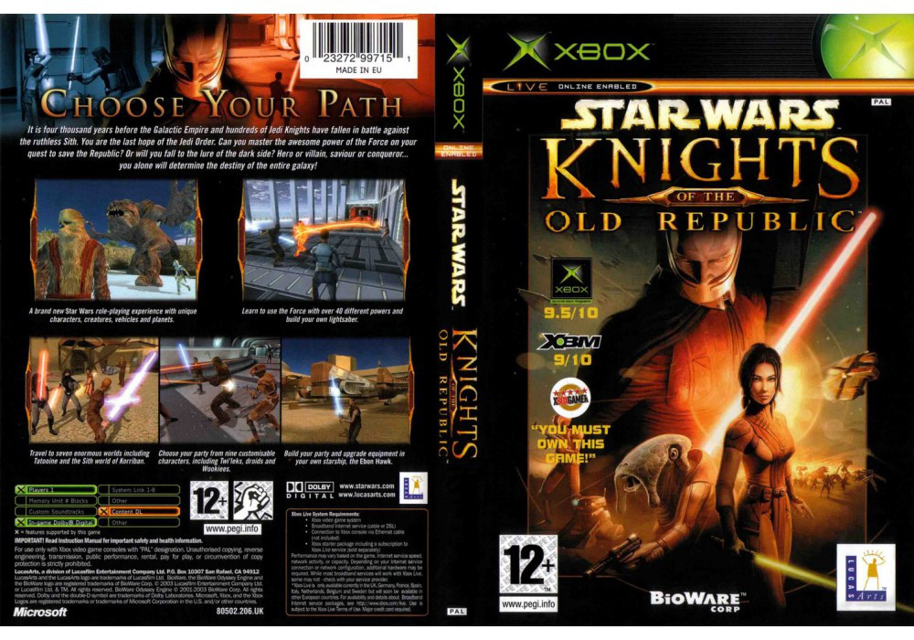 Гра для ігрової консолі Xbox, Star Wars Knights Of The Old Republic