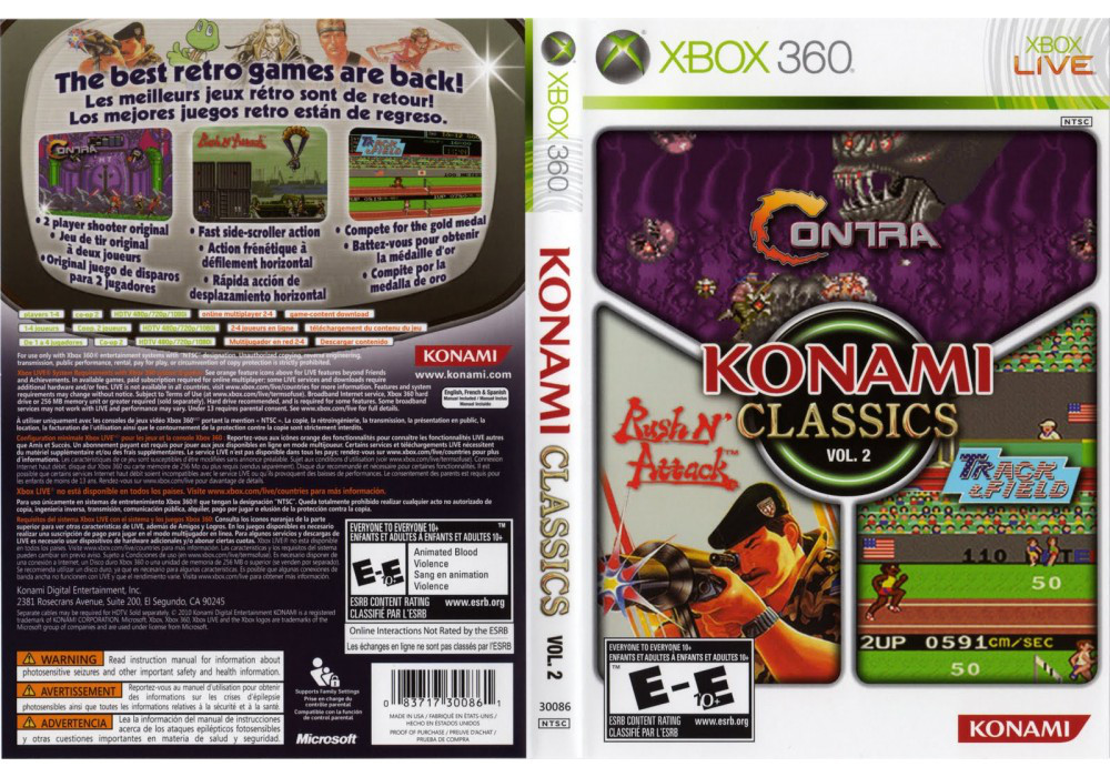 Гра для ігрової консолі Xbox 360, Konami Classics Volume 2 (LT 3.0, LT 2.0)