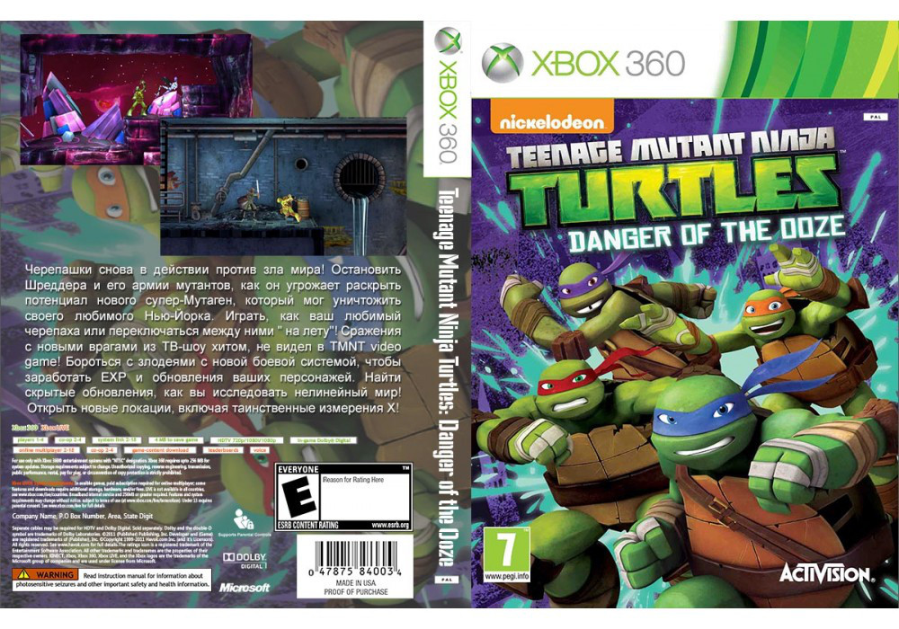 Гра для ігрової консолі Xbox 360, Teenage Mutant Ninja Turtles: Danger of the Ooze (LT 3.0, LT 2.0)