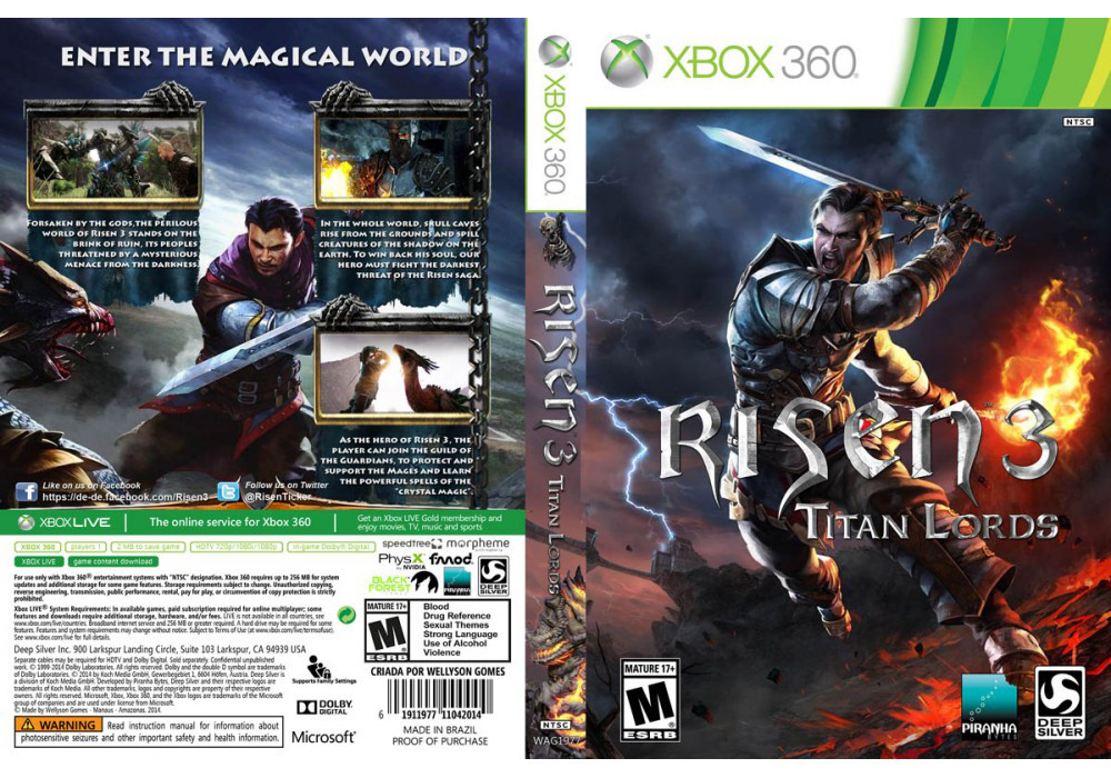 Гра для ігрової консолі Xbox 360, Risen 3: Titan Lords