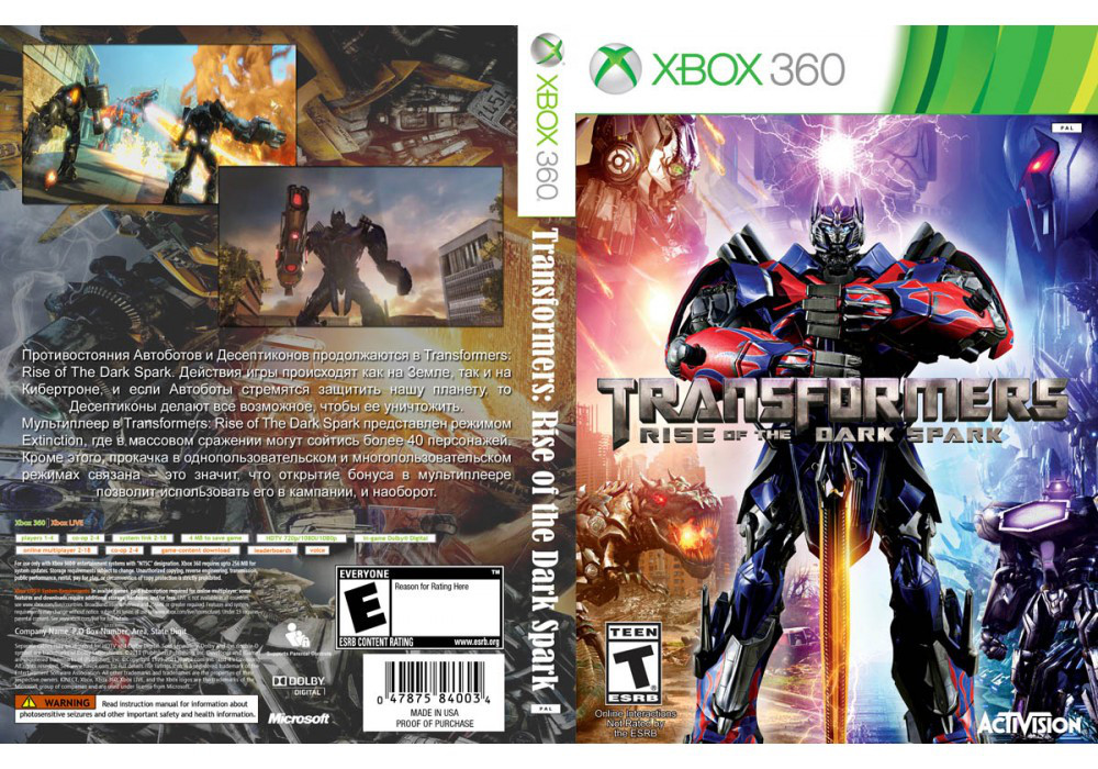 Гра для ігрової консолі Xbox 360, Transformers: Rise of the Dark Spark (LT 3.0, LT 2.0)