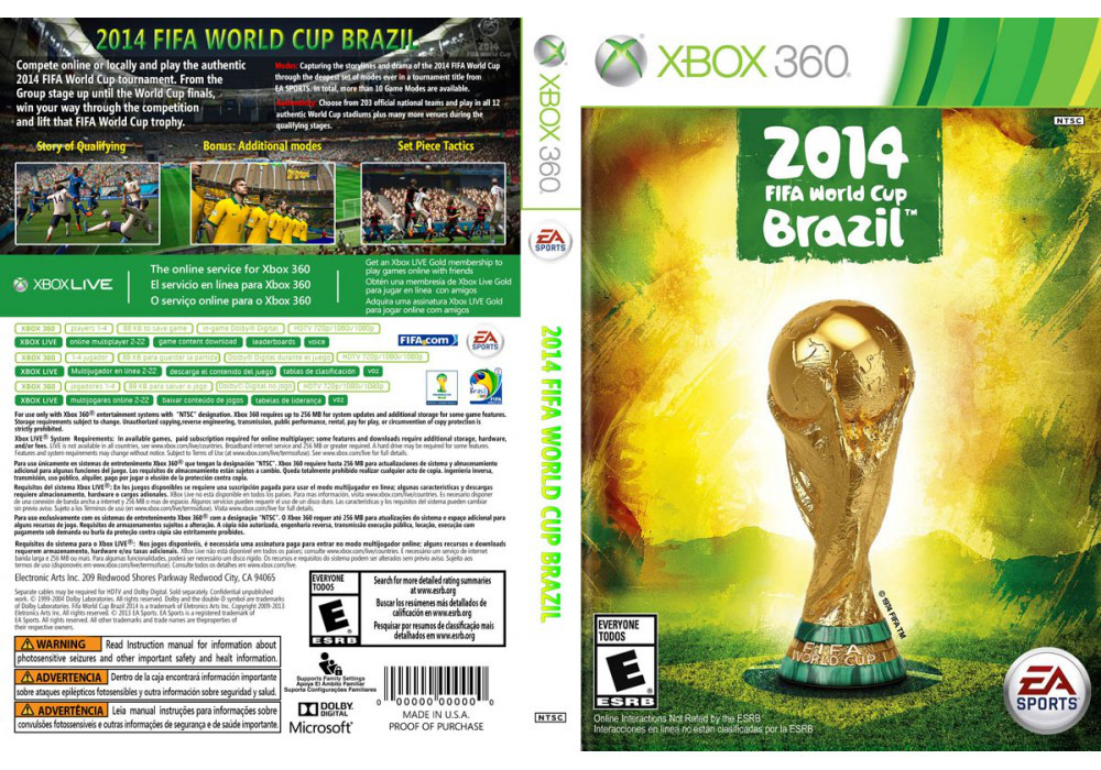 Гра для ігрової консолі Xbox 360, 2014 FIFA World Cup Brazil (LT 3.0, LT 2.0)