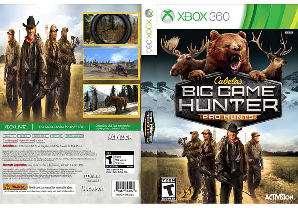 Гра для ігрової консолі Xbox 360, Cabelas Big Game Hunter Pro Hunts (LT 3.0, LT 2.0), фото 2