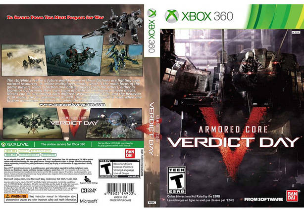 Гра для ігрової консолі Xbox 360, Armored Core: Verdict Day, фото 2