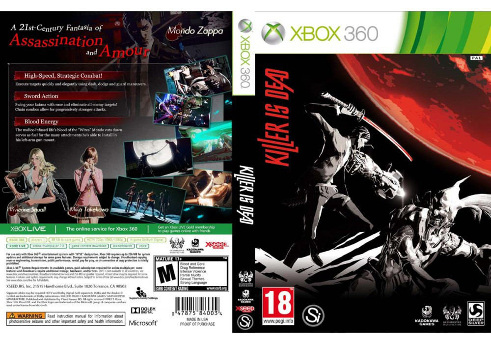 Гра для ігрової консолі Xbox 360, Killer is Dead (LT 3.0, LT 2.0)