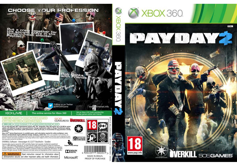 Гра для ігрової консолі Xbox 360, PayDay 2 (LT 3.0, LT 2.0)