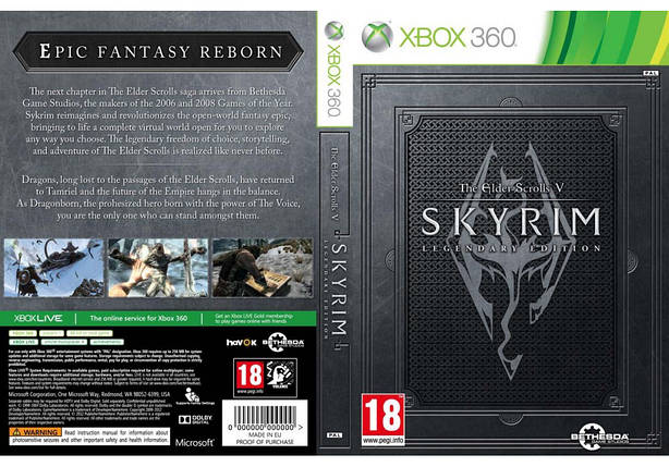 Гра для ігрової консолі Xbox 360, The Elder Scrolls V Skyrim Legendary Edition (2 диски, LT 3.0, LT 2.0), фото 1