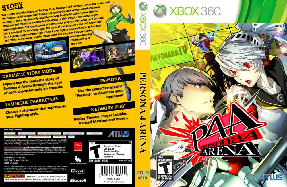 Гра для ігрової консолі Xbox 360, Persona 4: Arena (LT 3.0, LT 2.0) - фото 1 - id-p701875282