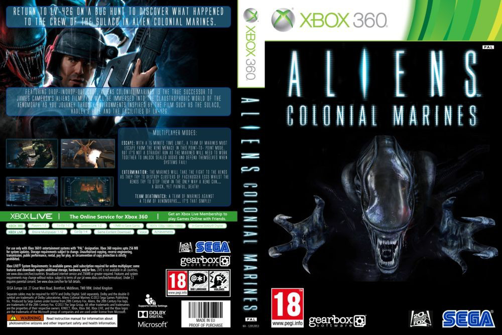 Гра для ігрової консолі Xbox 360, Aliens: Colonial Marines
