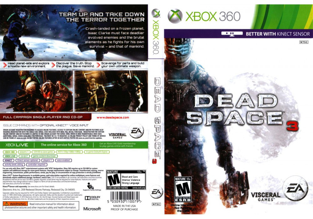 Гра для ігрової консолі Xbox 360, Dead Space 3 (2 диски, LT 3.0, LT 2.0)