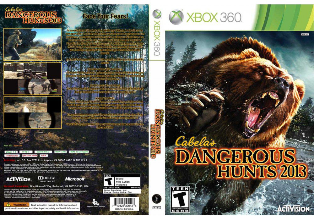 Гра для ігрової консолі Xbox 360, Cabela's Dangerous Hunts 2013 (LT 3.0, LT 2.0)